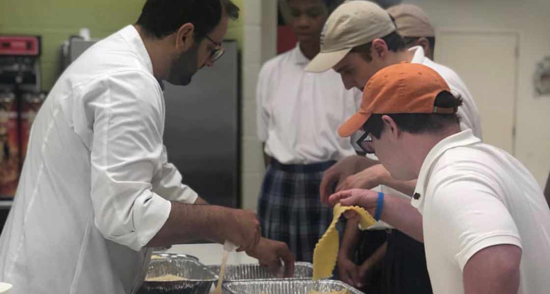 Alon Shaya works with students as a part of the Shaya Barnett Foundation